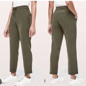 lululemon athletica On The Fly Dark Olive Green Pants Size 6